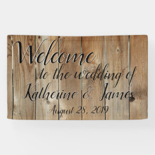 Cedar Fence, Custom Wedding Welcome Spandoek