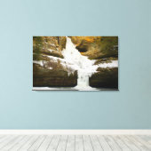 Cedar-Herfsten in de winter, Hocking Hills, Ohio Canvas Afdruk (Insitu (Houten vloer))