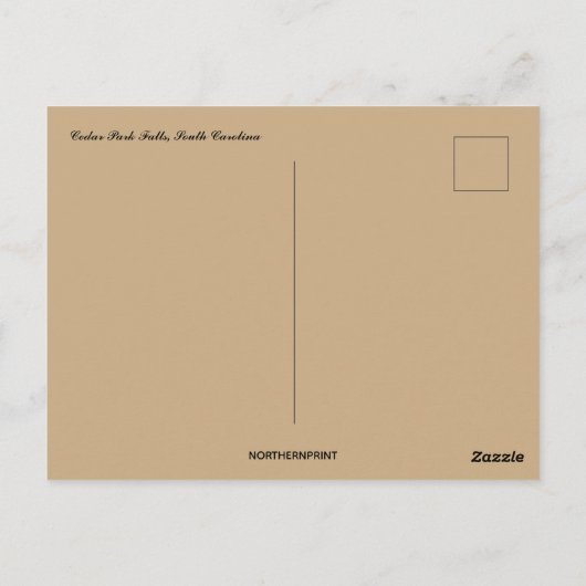 Cedar Herfsten Park, South Carolina Briefkaart (Achterkant)