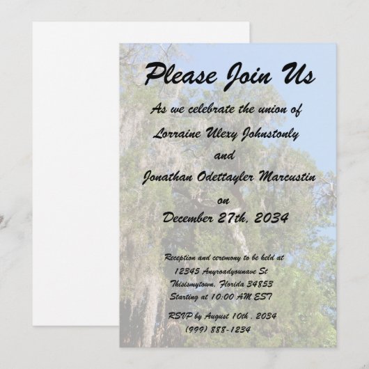 cedar in spaans moss kaart (Voorkant / Achterkant)