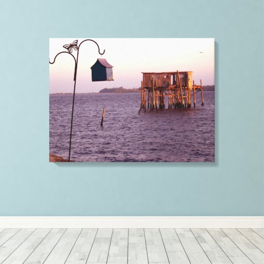 Cedar Key Bird Feeder Canvas Afdruk (Insitu (Houten vloer))