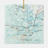 Cedar Key FL-kaart Keramisch Ornament (Achterkant)