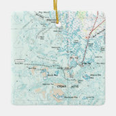 Cedar Key FL-kaart Keramisch Ornament (Voorkant)