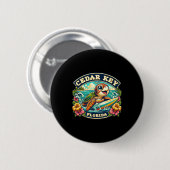 Cedar Key Florida Schattige Zeeschildpad die surft Ronde Button 5,7 Cm (Voorkant /achterkant)