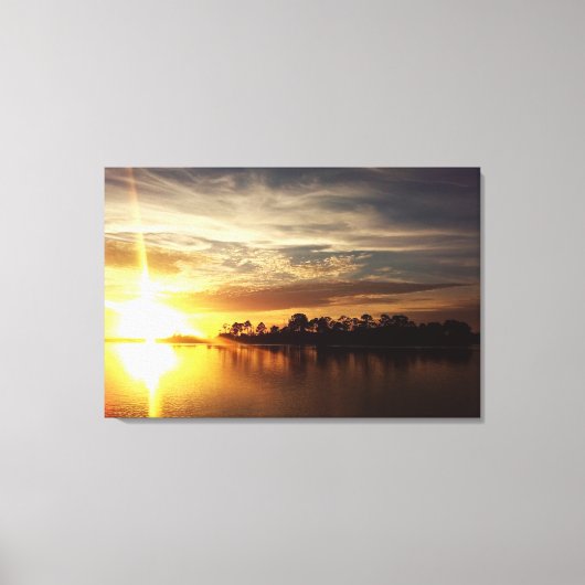 Cedar Key Florida Sunset 6 Canvas Afdruk (Voorkant)