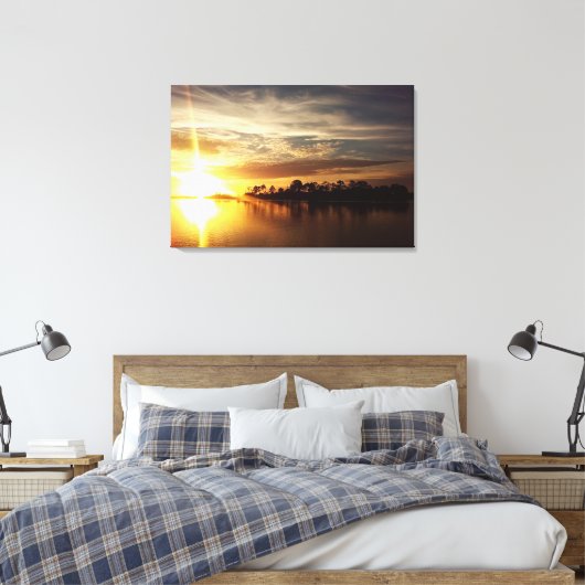 Cedar Key Florida Sunset 6 Canvas Afdruk (Insitu (Slaapkamer))
