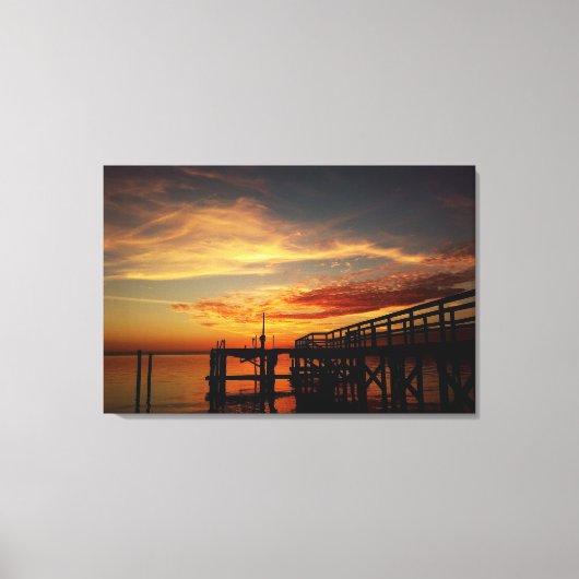 Cedar Key Florida Sunset 9 Canvas Afdruk (Voorkant)