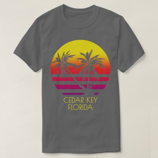 Cedar Key Florida  tropische zonsondergang palmboo T-shirt (Design voorkant)