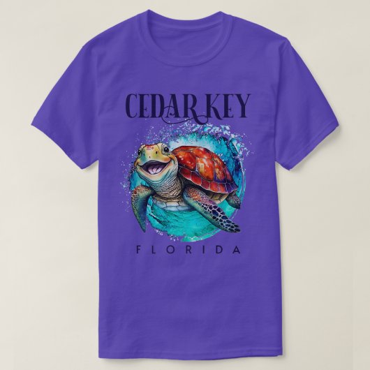 Cedar Key Florida Waterverf Happy Zee Turtle Prem T-shirt (Design voorkant)