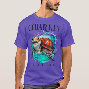 Cedar Key Florida Waterverf Happy Zee Turtle Prem T-shirt
