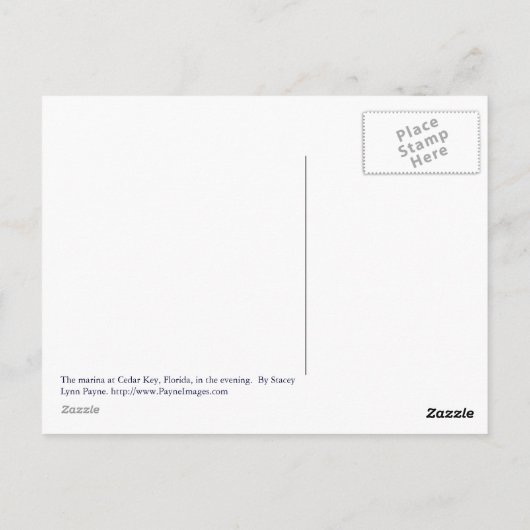 Cedar Key Marina bij het Briefkaart 's nachts (Achterkant)