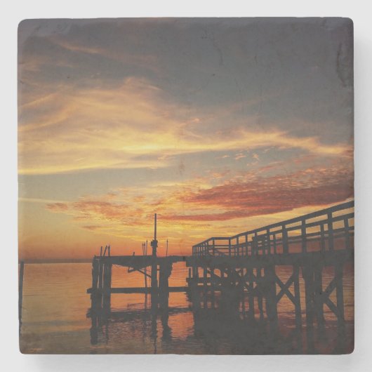 Cedar Key Sunset 9 Stenen Onderzetter (Voorkant)