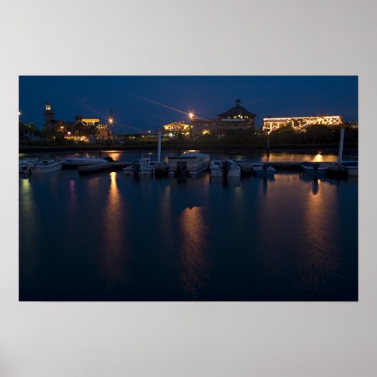 Cedar Key Waterfront bij nacht Poster (Voorkant)