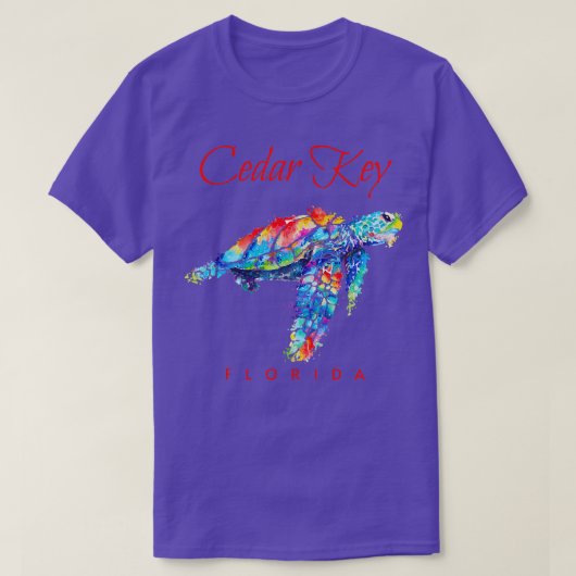 Cedar Key Waterverf Zee Turtle T-shirt (Design voorkant)
