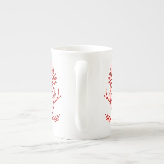 Cedar Leaves op een Bone China Mok (Achterkant)