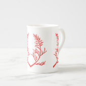 Cedar Leaves op een Bone China Mok (Voorkant rechts)