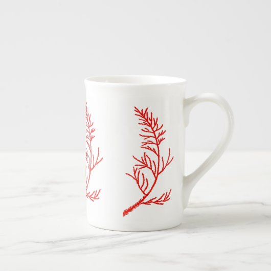 Cedar Leaves op een Bone China Mok (Rechts)