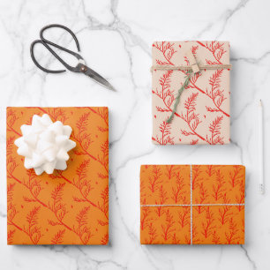 Cedar Leaves op een inpakpapier Set Vel