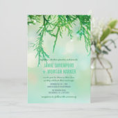 Cedar Needles Wedding Invitation Kaart (Staand voorkant)