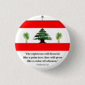 Cedar of Libanon, psalm 92 Maronite Church Button (Voorkant)