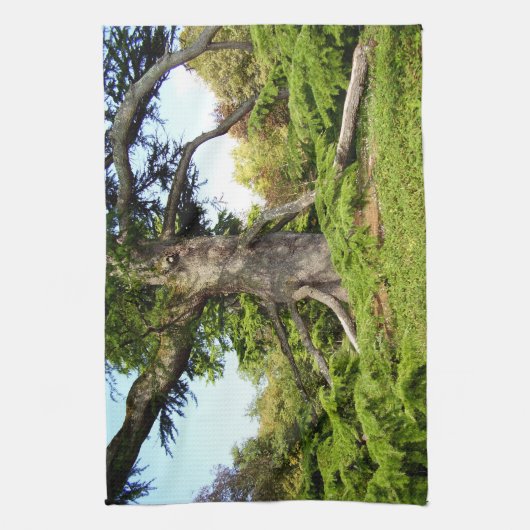 Cedar-of-Libanon Tree Tea Towel Theedoek (Verticaal)