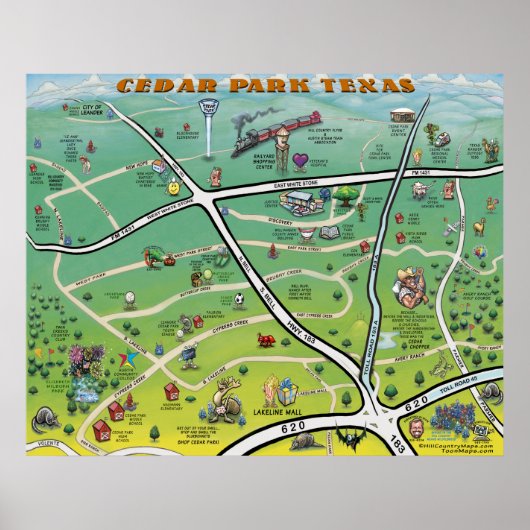 Cedar Park Map Poster (Voorkant)