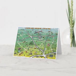 Cedar Park Map Wenskaart Kaart