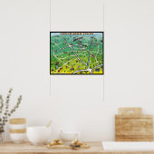 Cedar Park Texas Cartoon Map Poster (Keuken)