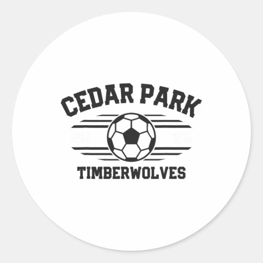 Cedar Park Timberwolves Voetbal Ll 2025  Ronde Sticker (Voorkant)