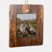 Cedar Planks | patroon van bijtende houtkorrels Keramisch Ornament (Rechts)