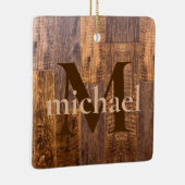 Cedar Planks | patroon van bijtende houtkorrels Keramisch Ornament (Rechts)