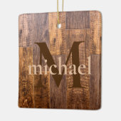 Cedar Planks | patroon van bijtende houtkorrels Keramisch Ornament (Links)