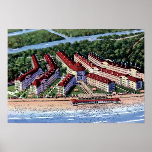 Cedar Point Ohio Hotel Breakers 1920 Poster (Voorkant)