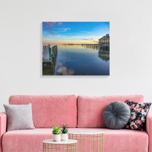Cedar Point Sunset Canvas Afdruk (Insitu (Woonkamer))