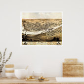 Cedar Rapids, IA Panoramic Map - 1868 Poster (Keuken)