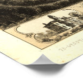 Cedar Rapids Iowa 1868 Antiek Panoramisch Kaart Poster (Hoek)