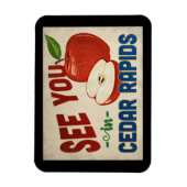 Cedar Rapids Iowa Apple - Vintage Travel Magneet (Verticaal)