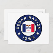 Cedar Rapids Iowa Briefkaart (Voorkant / Achterkant)