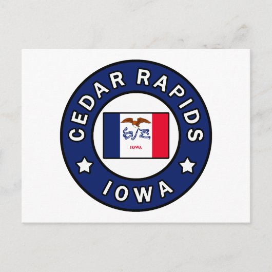Cedar Rapids Iowa Briefkaart (Voorkant)