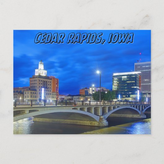 Cedar Rapids Iowa Briefkaart Reizen Souvenir (Voorkant)