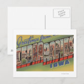 Cedar Rapids, Iowa - Grote lettertjes Briefkaart (Voorkant / Achterkant)