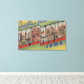 Cedar Rapids, Iowa - Grote lettertjes Canvas Afdruk (Insitu (Houten vloer))