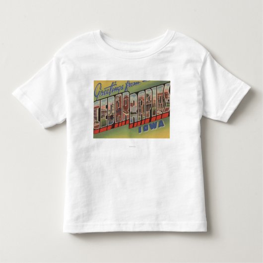 Cedar Rapids, Iowa - Grote lettertjes Kinder Shirts (Voorkant)