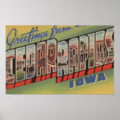 Cedar Rapids, Iowa - Grote lettertjes Poster (Voorkant)