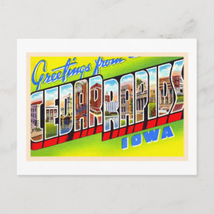 Cedar Rapids Iowa IA  groot Briefkaart