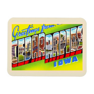 Cedar Rapids Iowa IA  groot Briefkaart Magneet