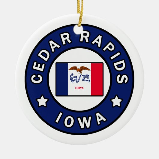 Cedar Rapids Iowa Keramisch Ornament (Voorkant)