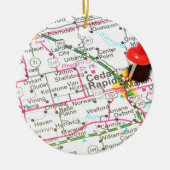 Cedar Rapids, Iowa Keramisch Ornament (Voorkant)