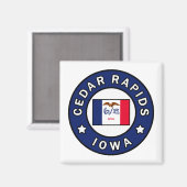 Cedar Rapids Iowa Magneet (Voorkant / Achterkant)