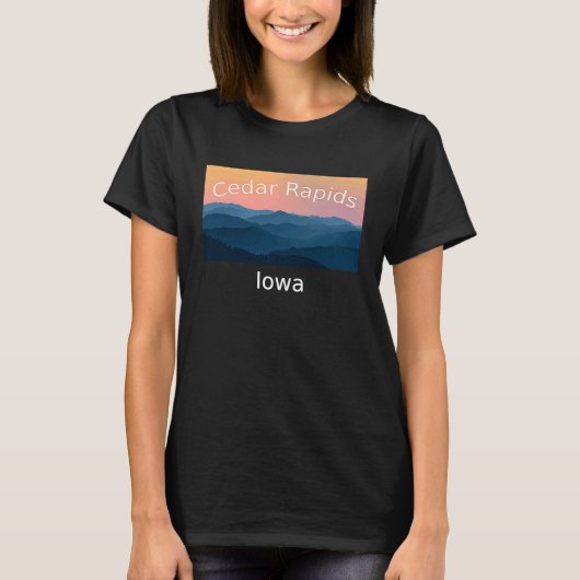 Cedar Rapids Iowa Mountain T-shirt (Voorkant)